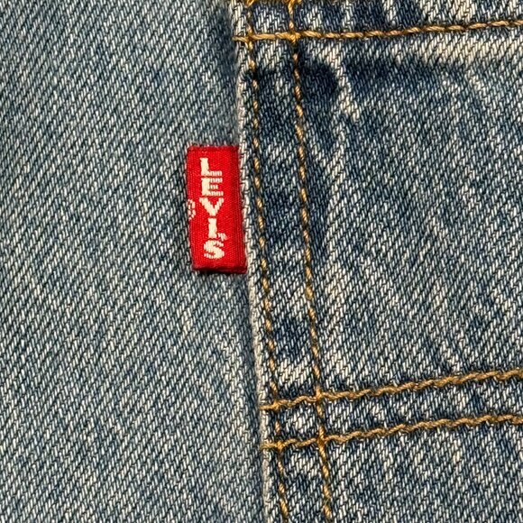 Levis Premium Big E Premium Jeans 33 x 30 Womens Blue NWT Loose Straight Denim - Picture 14 of 16